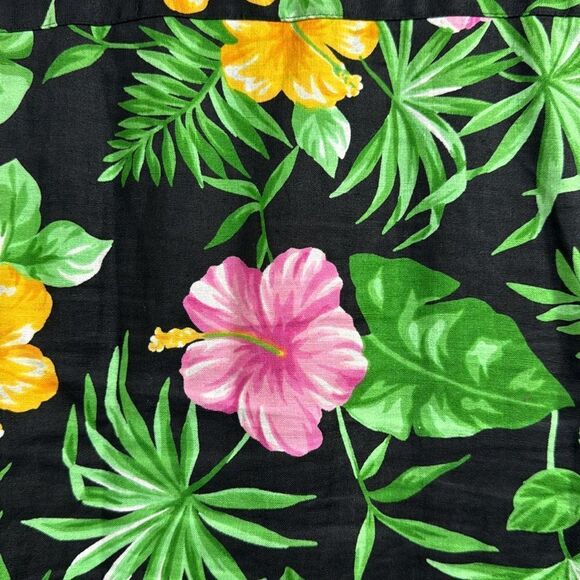 Lauren Ralph Lauren Tropical Floral Linen Mandarin Jacket Hibiscus Resort Boho - Picture 13 of 14